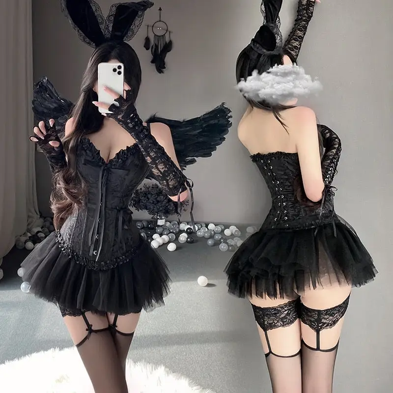 Sexy Black Angel Costume - Image 6